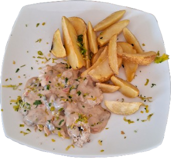 MENU POLLO GRILLADO CON SALSA CHAMPINON